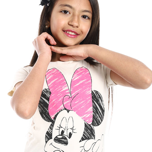 Girls Cotton Printed T-Shirt